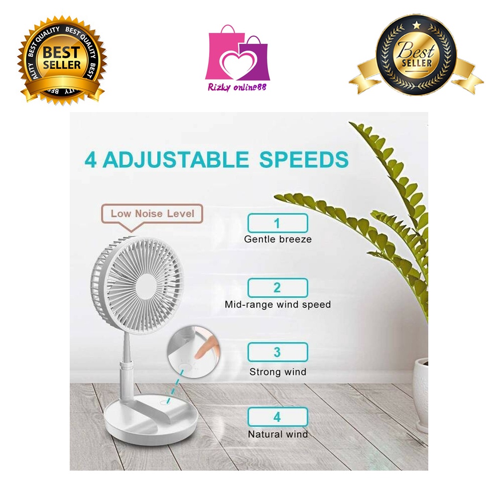 rizkyonline88 kipas mini foldalbe and adjustable floor fan / kipas angin lipat meja portable mini fan Velo profan