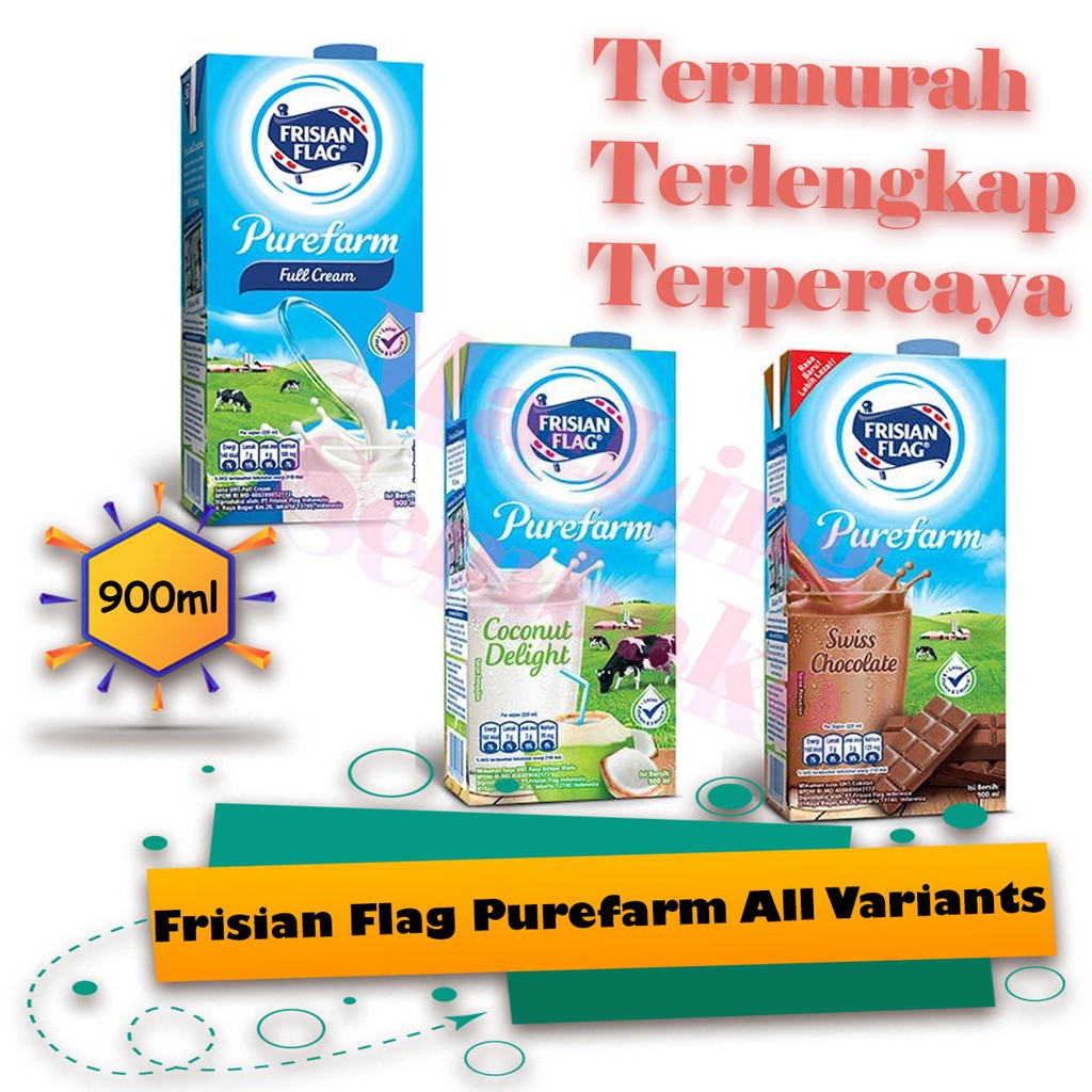 

FRISIAN FLAG SUSUCAIR UHT 900ML COCONUT DELIGHT / FULL CREAM / SWISS CHOCOLATE, Susu, Susu Kotak