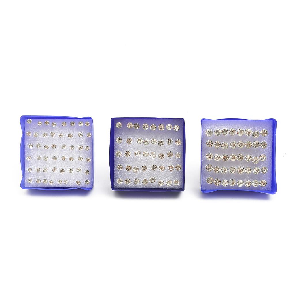 Set Anting Stud Kristal Warna-Warni Bahan Plastik Untuk Wanita