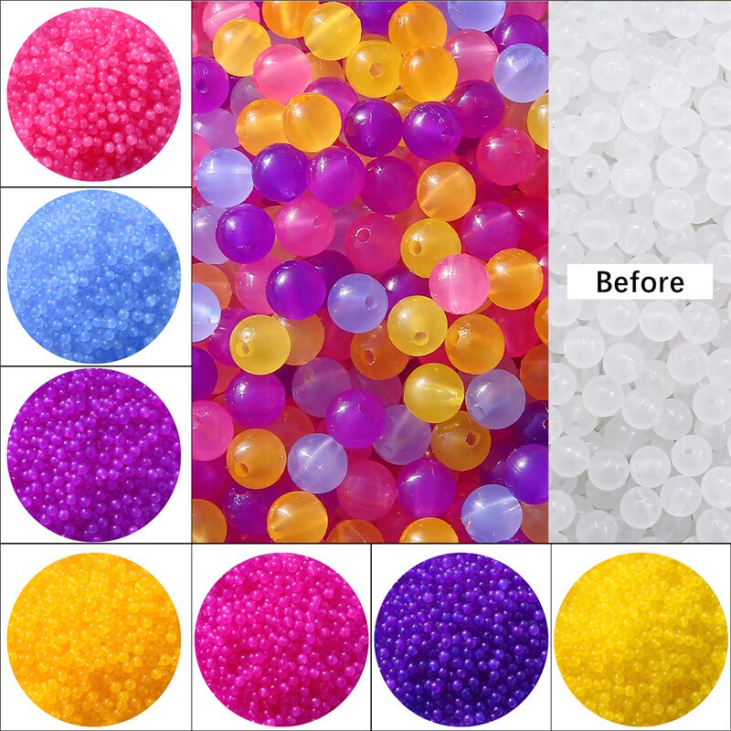 100pcs / Lot Manik-Manik Bulat Luminous Glow In The Dark Bahan Akrilik Ukuran 8mm Untuk Membuat Perhiasan