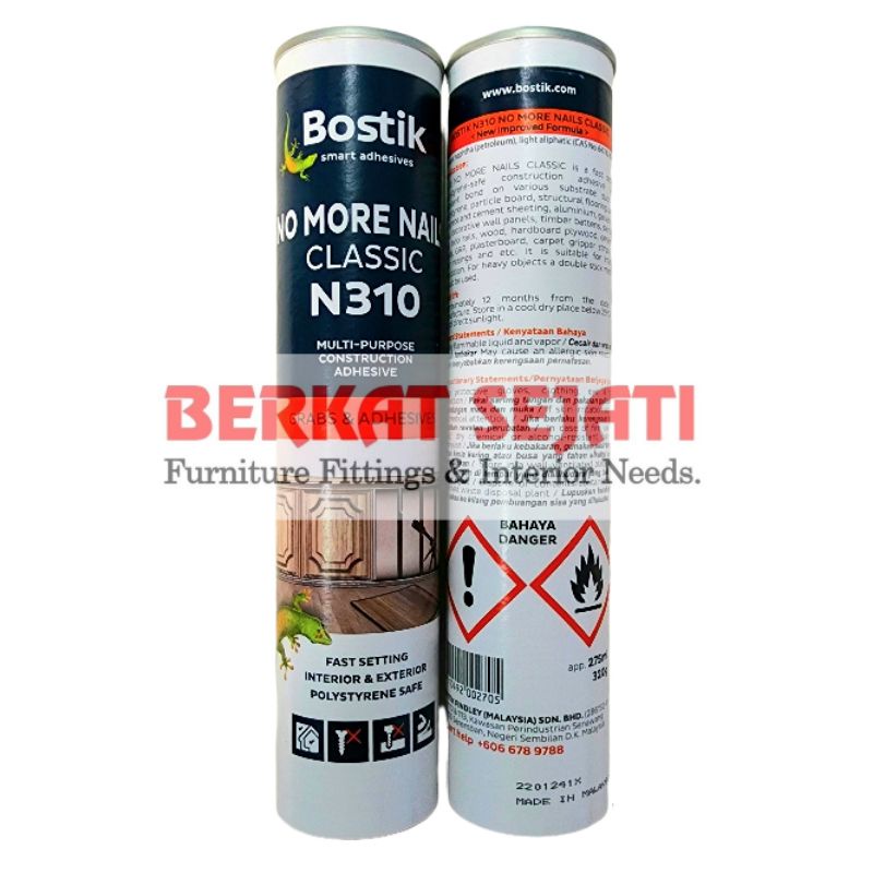 Lem Kaca Kayu Aluminium Keramik Batu Bata Tembok Dinding Metal No More Nails BOSTIK - Cicak