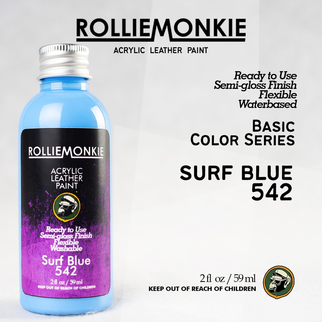 

Rolliemonkie Cat Acrylic Leather Paint - Surf blue