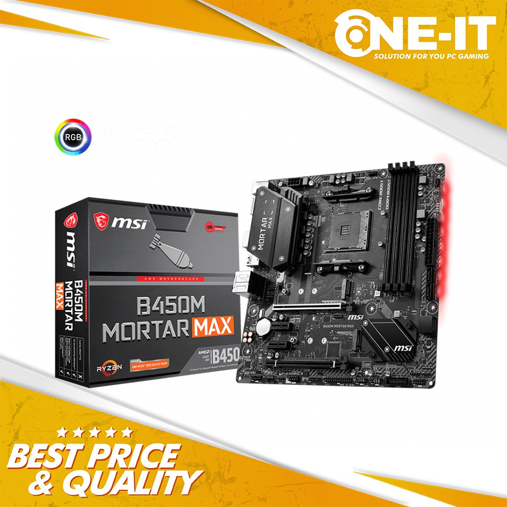 Motherboard MSI B450M MORTAR MAX - Kompatibel dengan Prosesor Ryzen