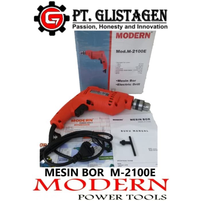 Mesin Bor Listrik / Bor Tangan / Electric Drill 10mm M 2100 E Modern