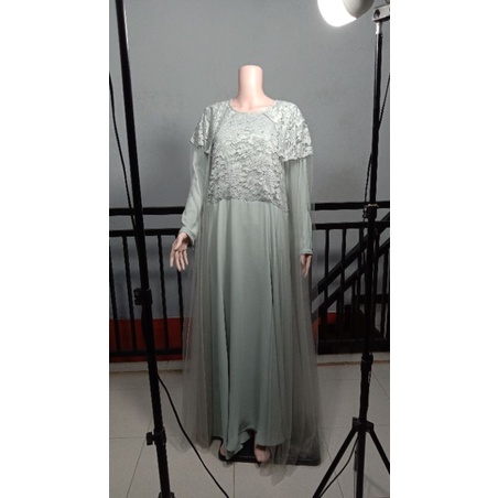 Jasa Jahit Dress Modern Kombinasi Jubah Tulle Lembut Request Warna