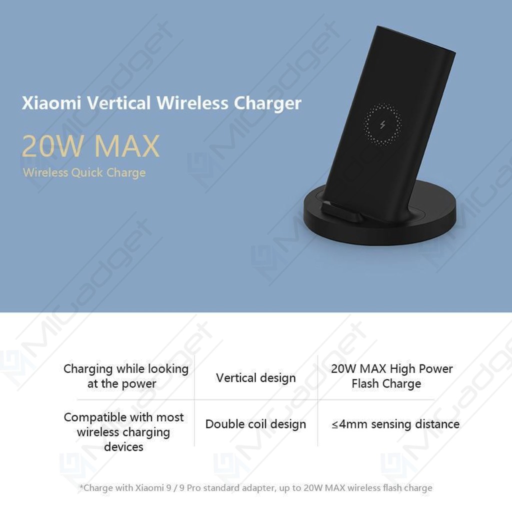 Vertical Horizontal Wireless Charger 20W Fast Charger WPC02ZM