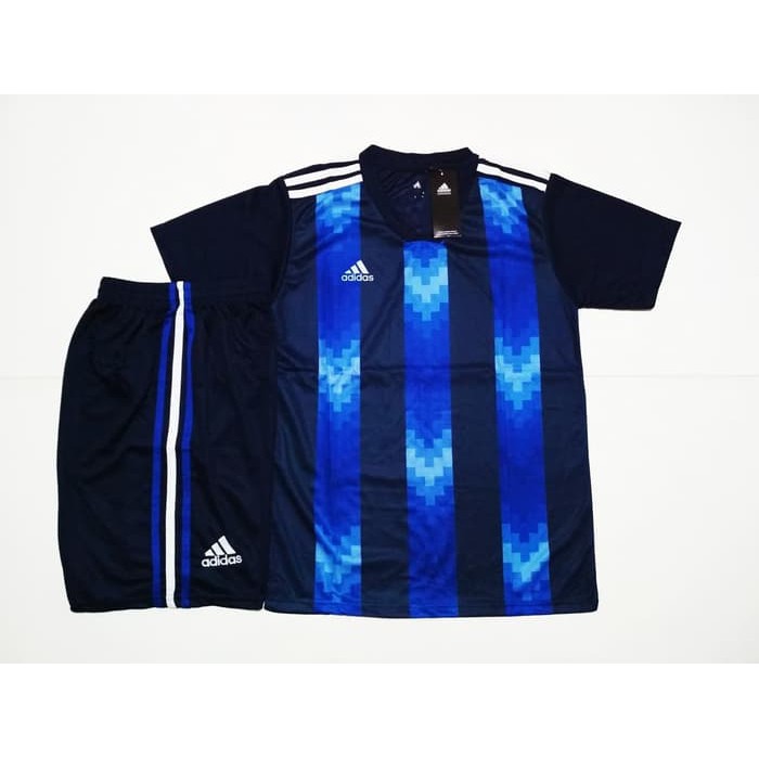 Olahraga Setelan Jersey Bola / Futsal (Cocok Untuk Kaos Tim) AD36 BLACK BLUE
