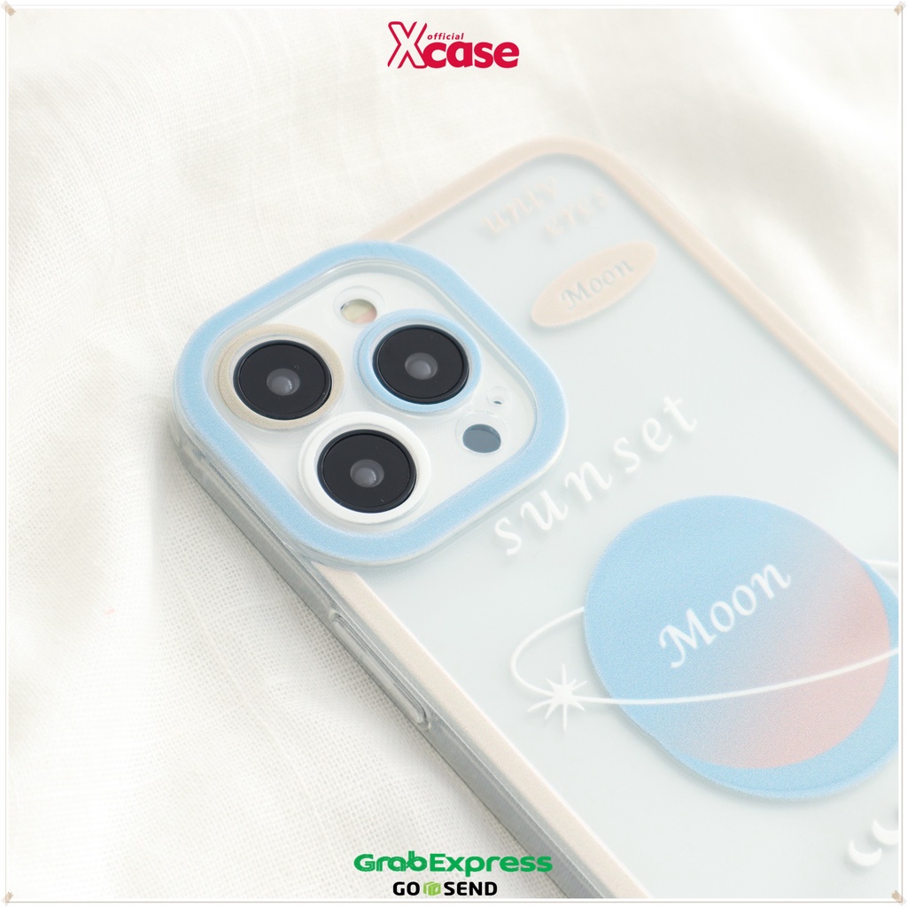 Sunset Clear Moon Soft Case Full Lens Cover iPhone 7 8 SE 7+ 8+ X XR XS 11 12 13 MINI PRO MAX