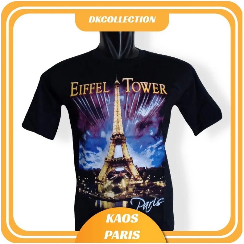 Kaos paris hitam baju paris oleh oleh paris souvenir negara paris perancis eropa