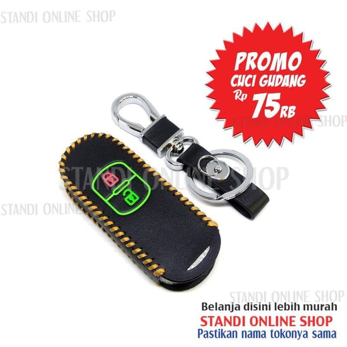 PROMO Leather Key Case Sarung Kunci Kulit Mazda 2 Skyactive CX-5 CX5