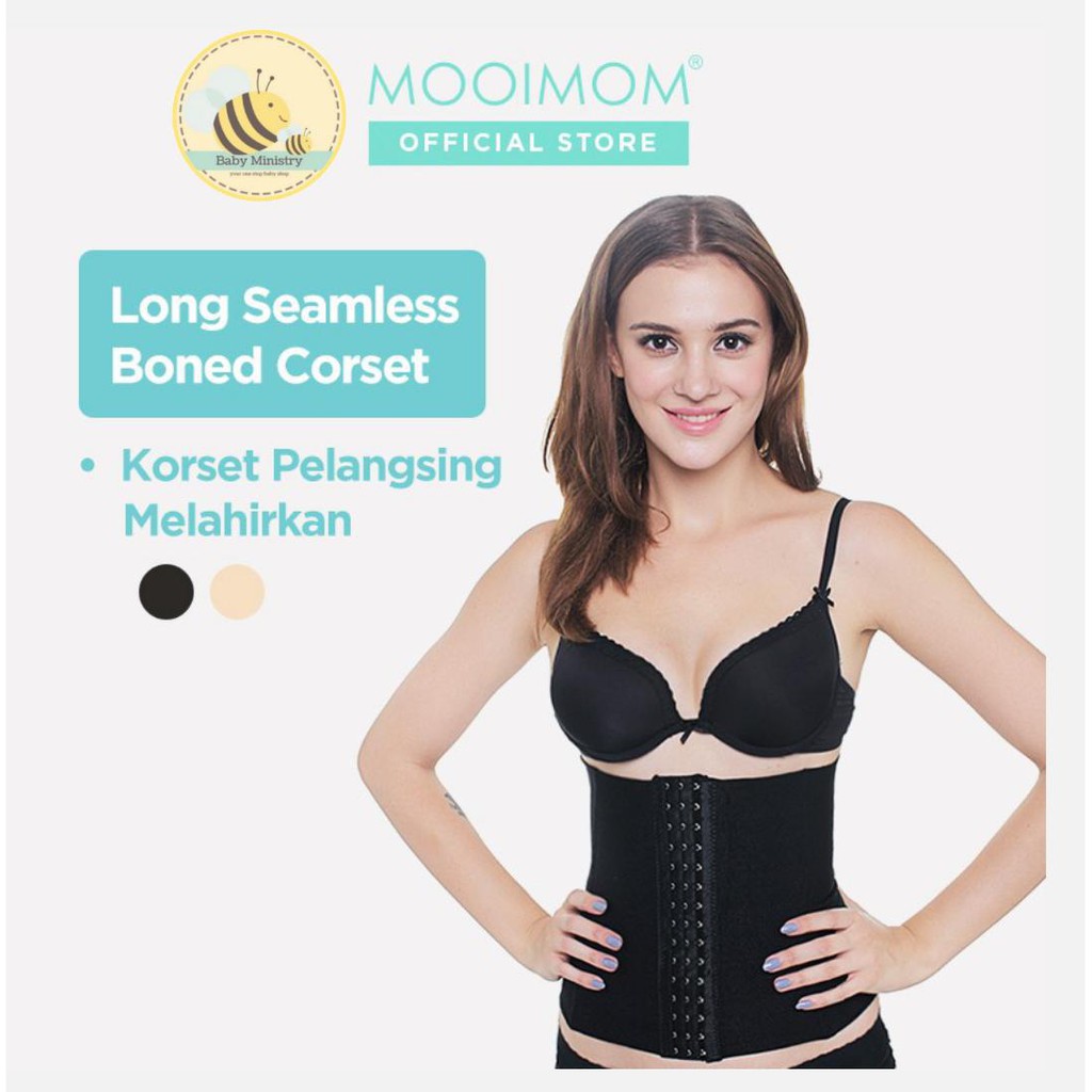 Mooimom Long Seamless Boned Corset / Korset Ibu pasca  / KORSET MELANGSINGKAN / korset mooimom