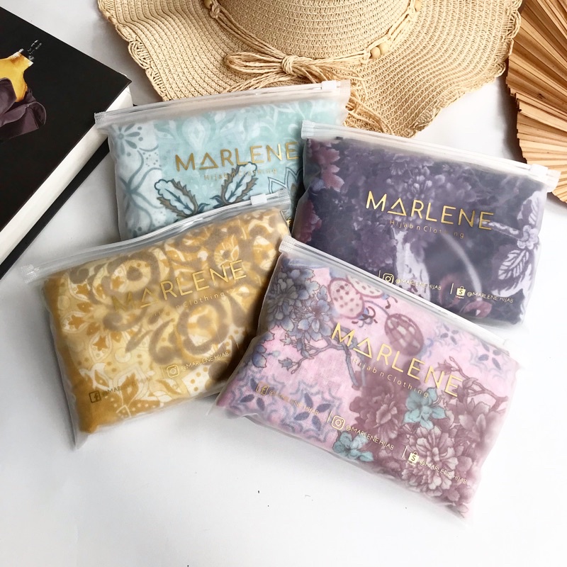 Marlene - Hijab Voal Motif SYAR’I JUMBO Premium dengan PLAT LABEL BESI