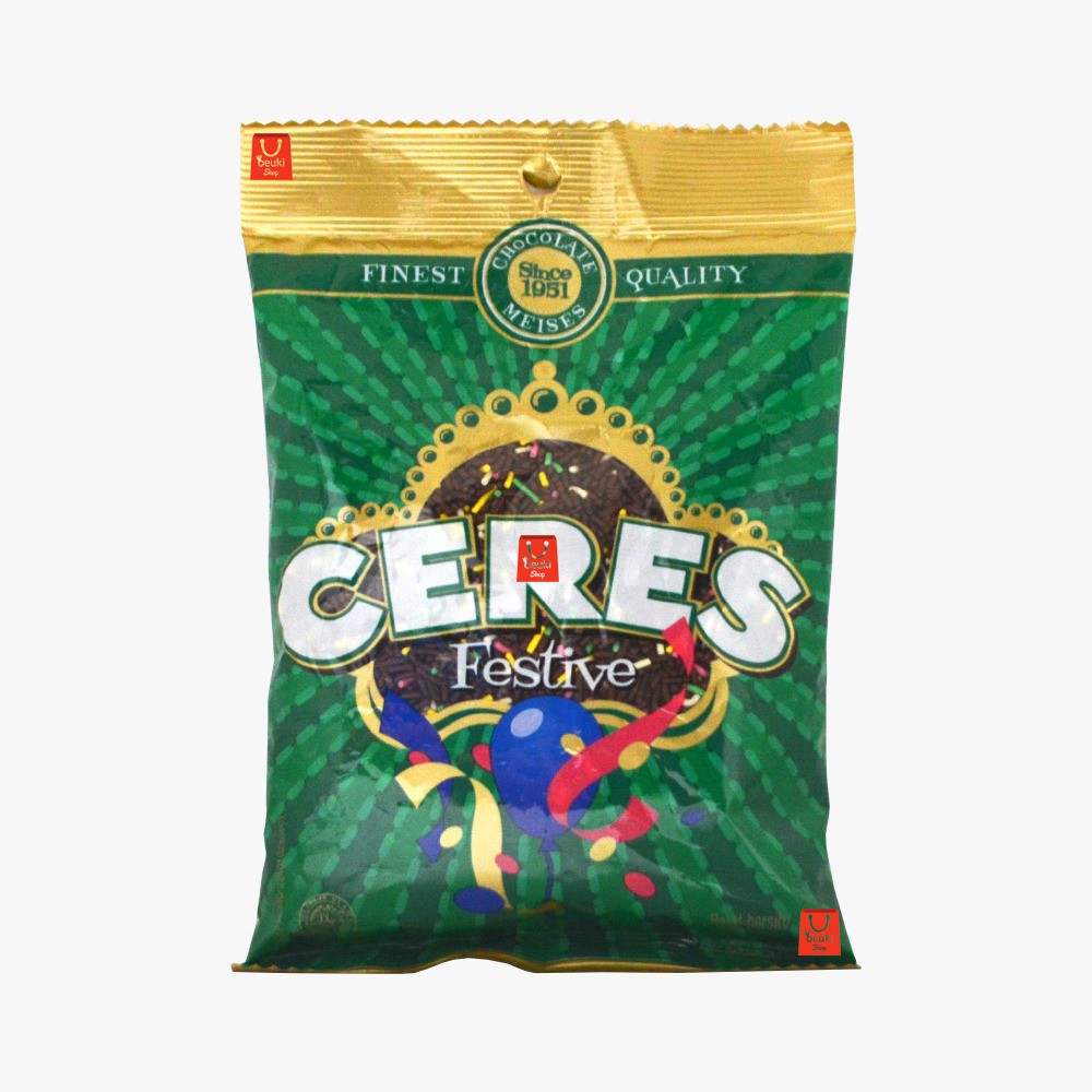 

Ceres Festive Chocolate Meses Tabur Coklat Warna Original Kemasan Pack - 225gr