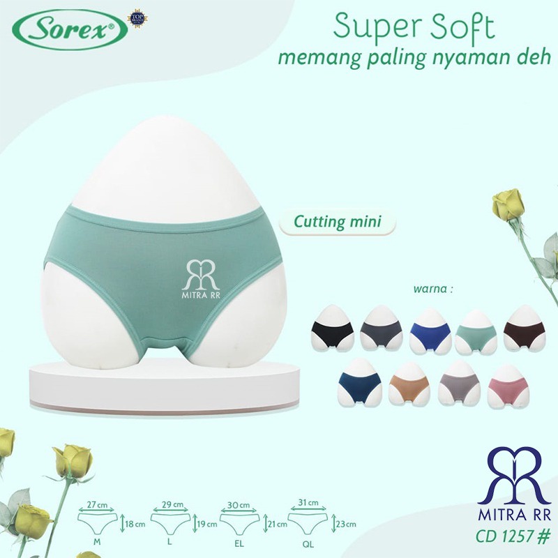 CD Sorex 1257 Celana Dalam Wanita Basic Mini Super Soft Lembut Nyaman Sorex Original Underwear Fit to XXL