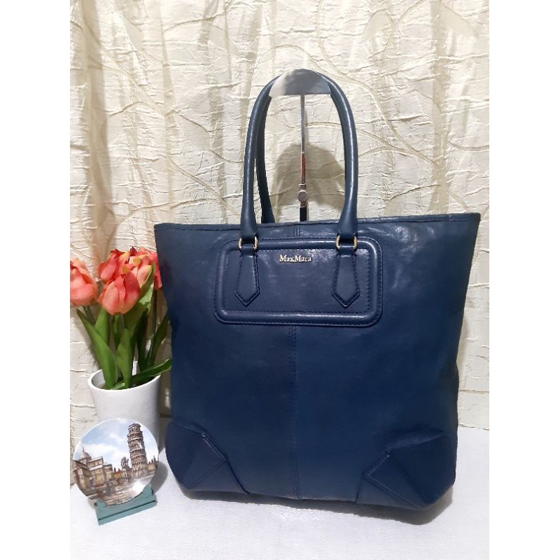 Pre-owned Tas jinjing dari kulit asli  MAX MARA