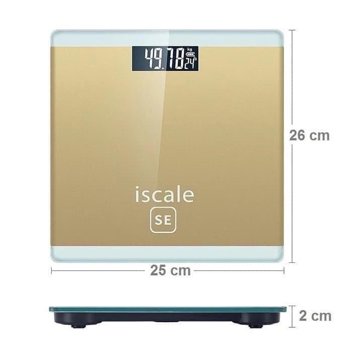 Timbangan Badan Digital iScale 180kg Indicator Body Scale Temperatur