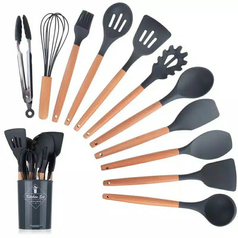 Peralatan Masak Sutil Silikon - Silicon Cooking Utensil isi 11