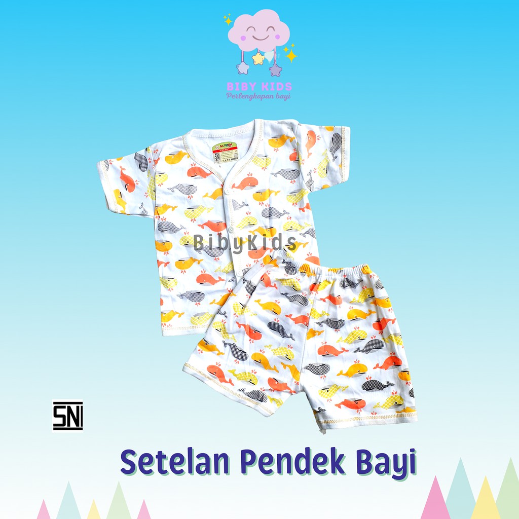 Setelan Pendek Bayi Laki Perempuan Unisex Stelan Baby Newborn Perlengkapan Baju Bayi Baru Lahir