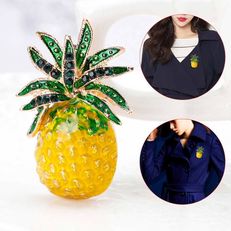 SIY  New Pineapple Brooch Pins Fruit Jewelry Cute For Women Suit Fashion Gift Corsage