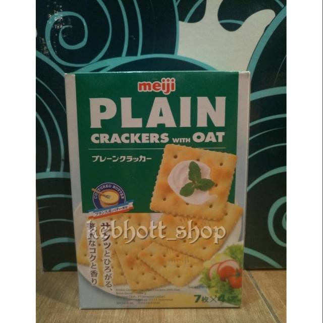 

Biscuits biskuit Meiji Plain Crackers Krackers with Oat 104 gr