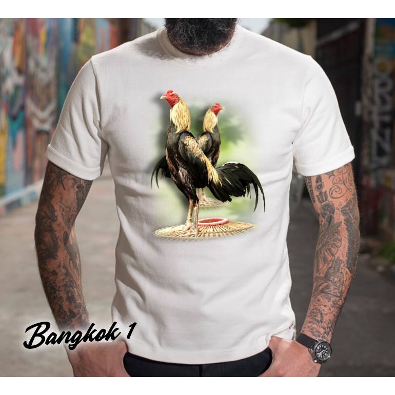 KAOS AYAM BANGKOK 1 Baju Kaos Ayam PETARUNG Kaos Ayam Jago BAHAN PREMIUM Distro Keren Sabung Ayam