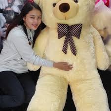 Boneka Beruang Jumbo Telapak Syal / Teddy Bear Topi Besar 1 Meter