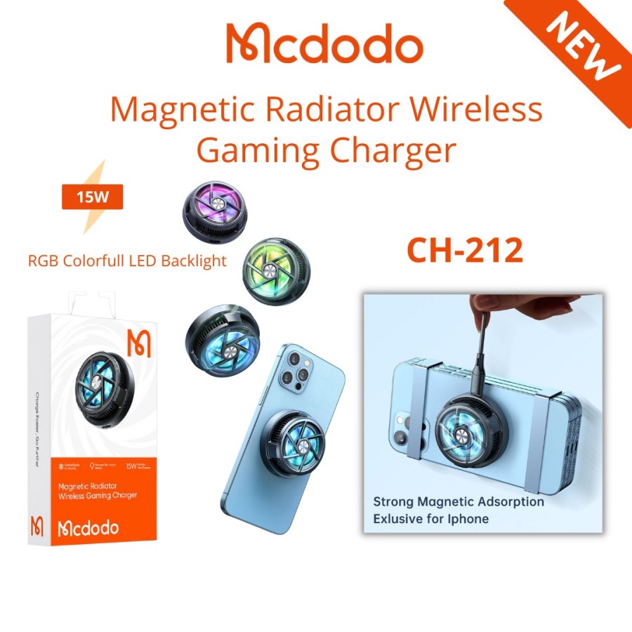Mcdodo Magnetic iPhone Cooler Radiator Wireless Charger RGB Light