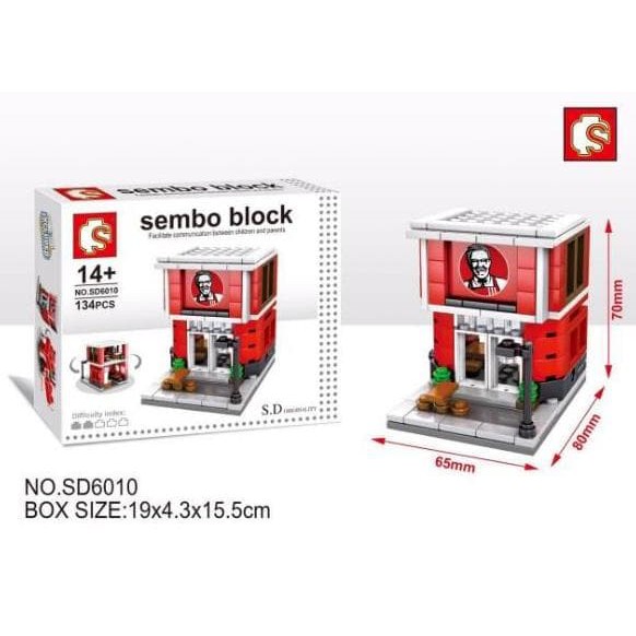 Mainan Anak Lego Sembo Block Miniatur KFC Shop Brick isi 132 pcs