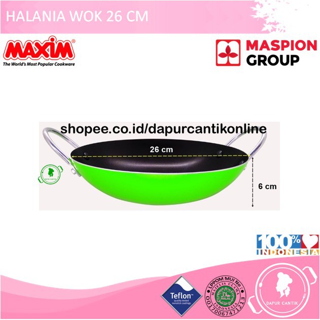 WAJAN TEFLON HALANIA WOK 26 CM MAXIM MASPION
