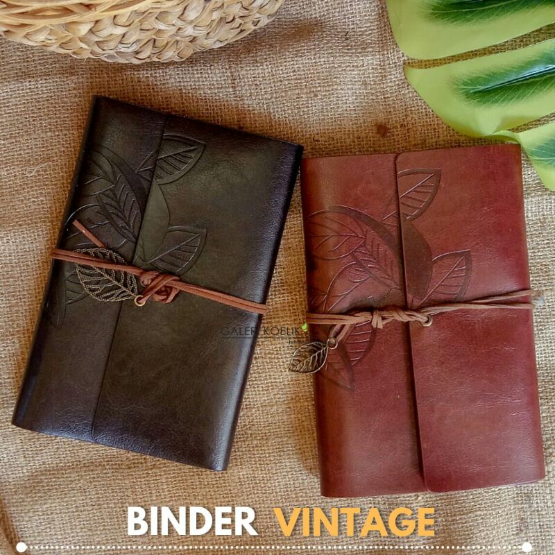 

Buku Binder Kulit Motif Daun Size M