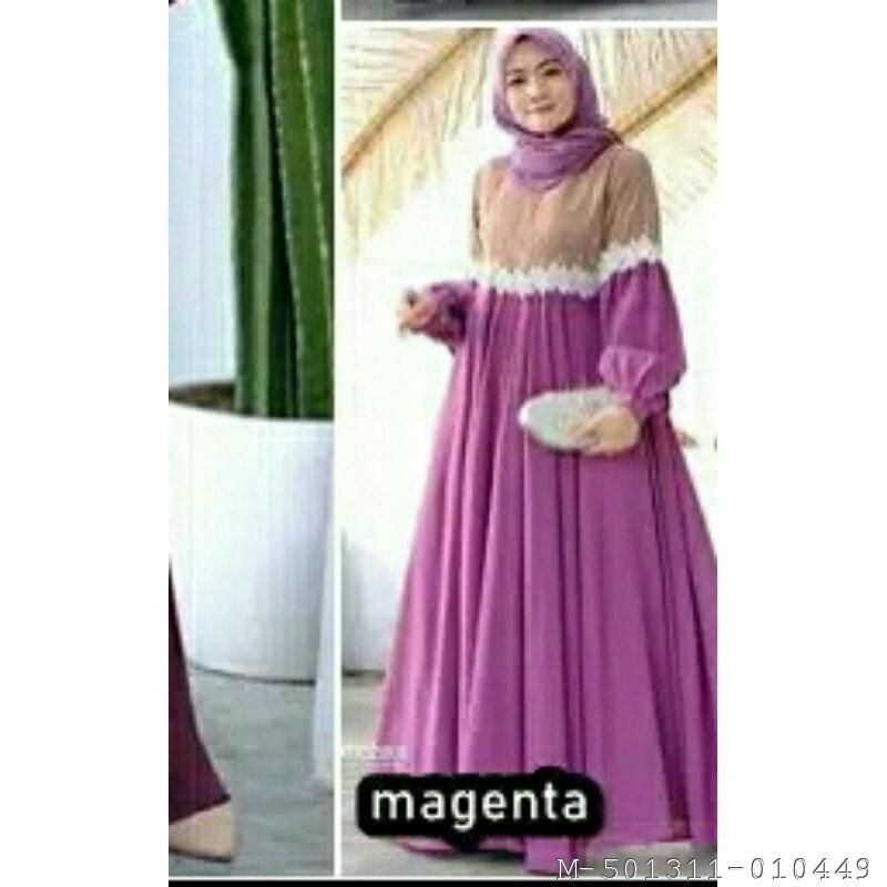 dress muslim wanita moscrepe naura