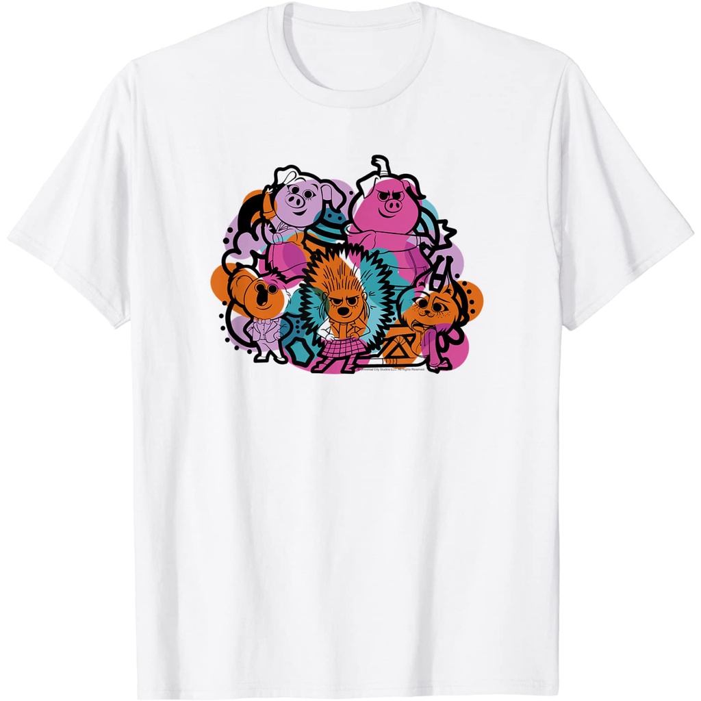 Kaos Anak Sing 2 Group Shot Doodle Poster Pakaian Fashion Baju Atasan Anak Laki Perempuan Cowok Cewe