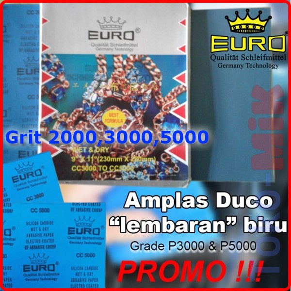 Amplas Kertas Duco Biru Grit 2000 3000 5000 Amplas Gosok Halus