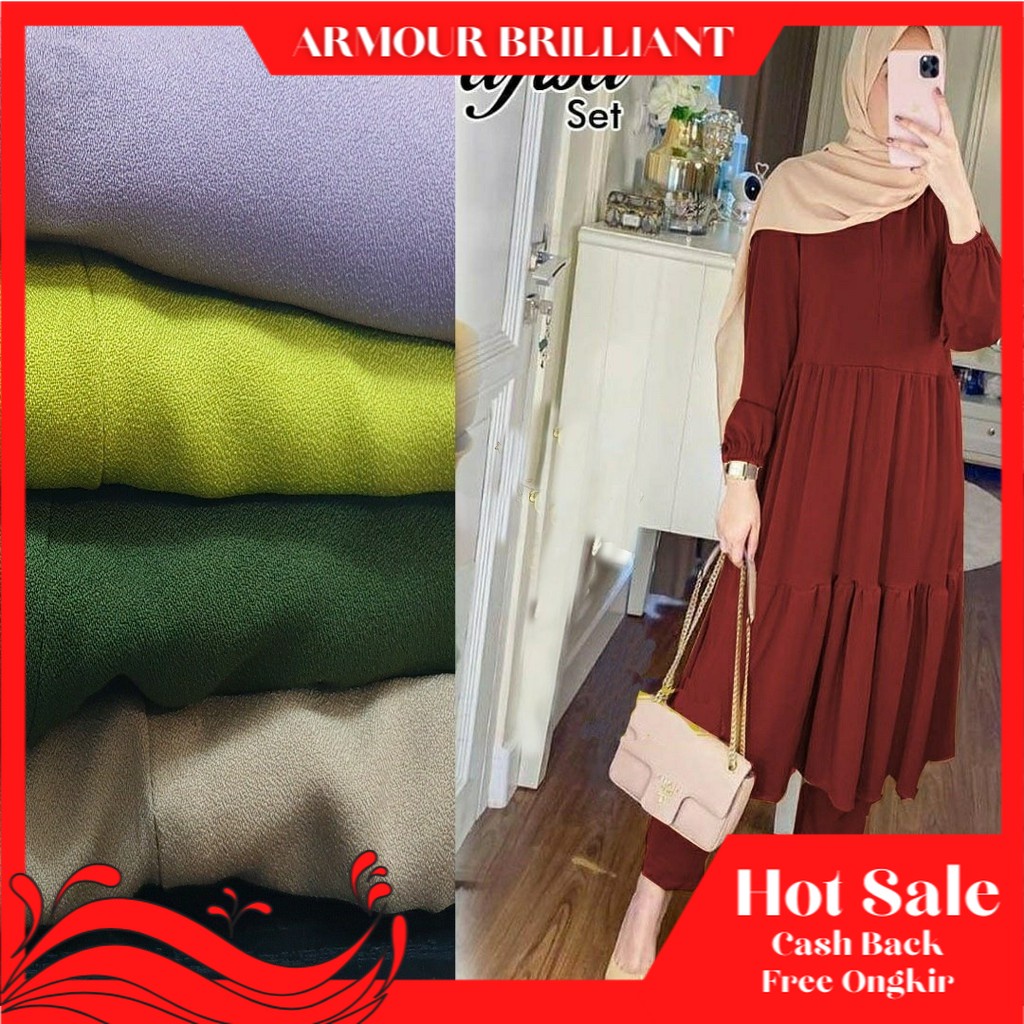 US-SETELAN MUSLIM TERBARU-SETELAN HIJAB KEKINIAN-SETELAN TUNIK CELANA-OOTD HIJAB