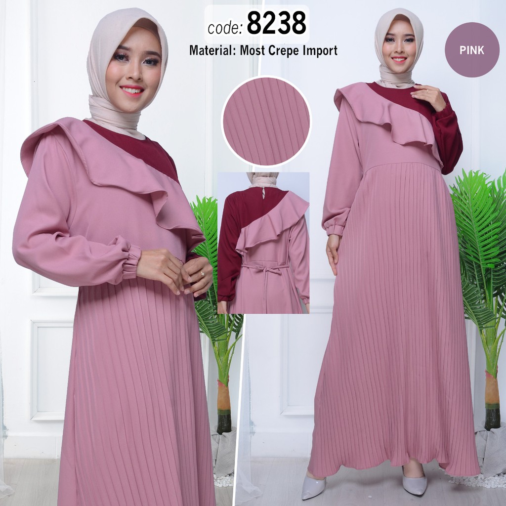 Gamis Terbaru Model Polos Kombinasi GB-8238