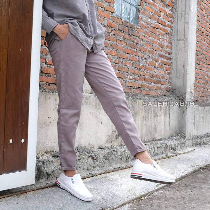 DHEZHE Baggy pants wanita katun celana panjang wanita celana kantor