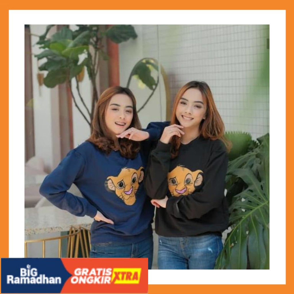POLOS MOTIF MERAH PUTIH HITAM BIRU KUNING ASLI / SWEATER CEWEK | SIMBA SWEATER | SWEATER KEKINIAN