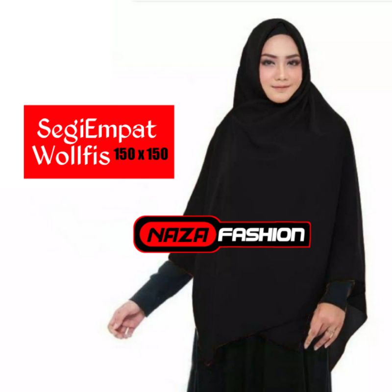 Khimar Hijab Segiempat Jumbo 150cm Wolfis Premium