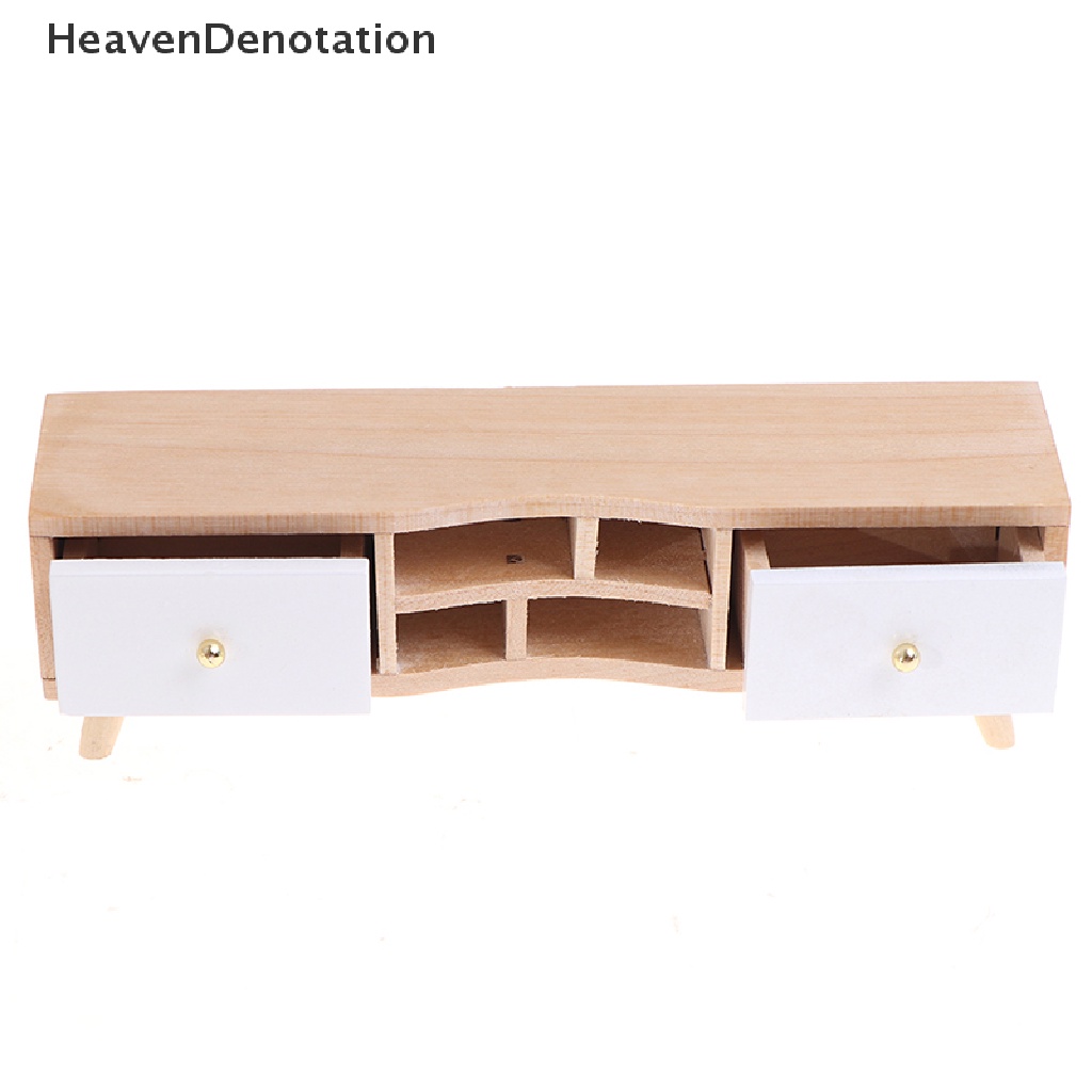 [HeavenDenotation] 1:12 Dollhouse Miniature Furniture Wooden TV Cabinet Dolls House Accessories