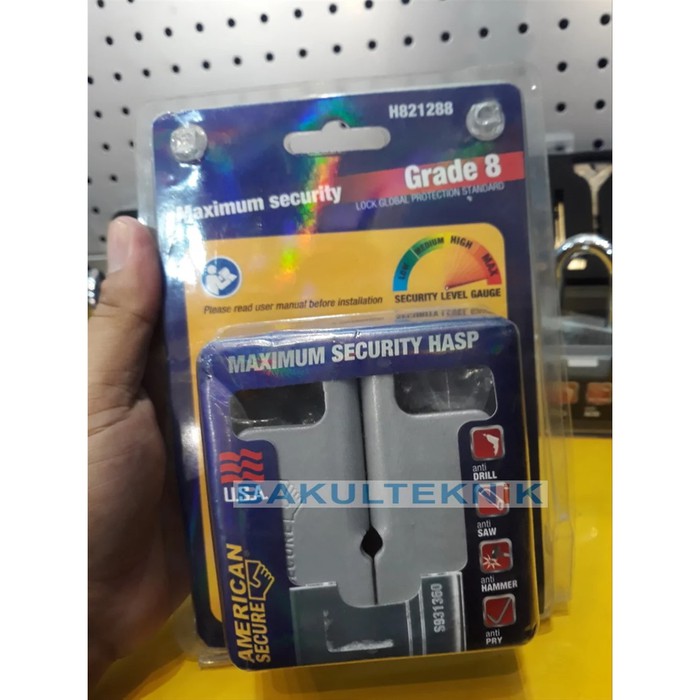 Gembok Palang Pintu atau Grendel atau Palang Anti Potong American Secure atau Latch