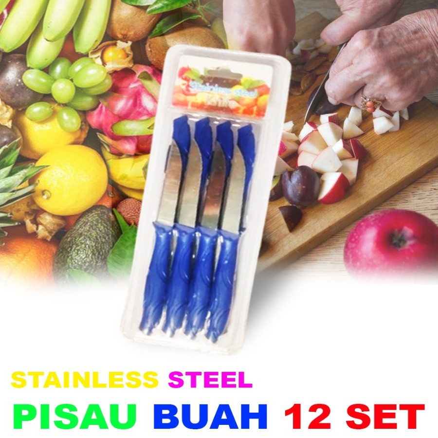 Pisau Dapur Mini Stainless Steel isi 12PCS - Pisau Sayur Dan Buah Serbaguna