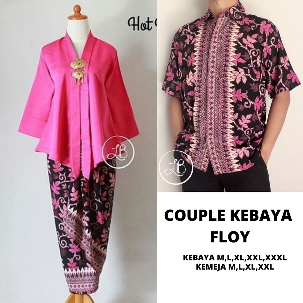 Setelan Kebaya Couple Floy Pink Paya