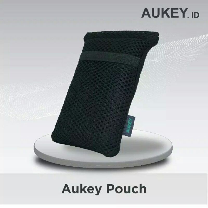 Aukey Pouch Serba Guna Special Penutup Plat Strip / Sarung Powerbank Universal Fleksibel Original Bahan Jaring Kuat Tahan Lama Black Elegant
