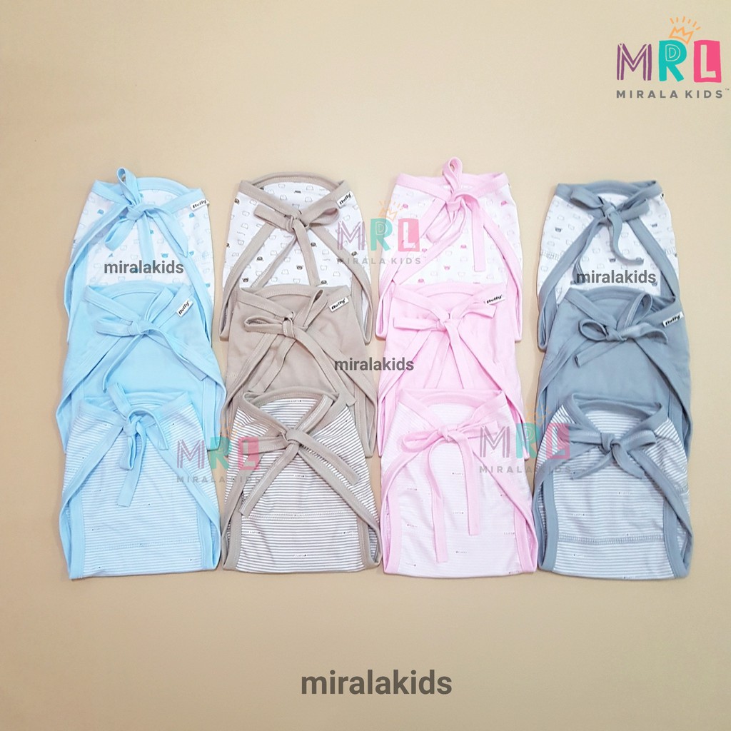 Fluffy Popok Bayi - Popok Kain Fluffy Abu Khaki Pink Series 3 pcs