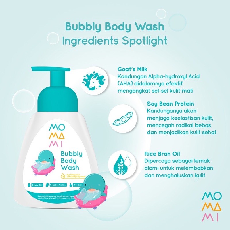 MOMAMI BUBBLY BODY WASH 250ML / MOMAMI SABUN BAYI - Sabun mandi Bayi