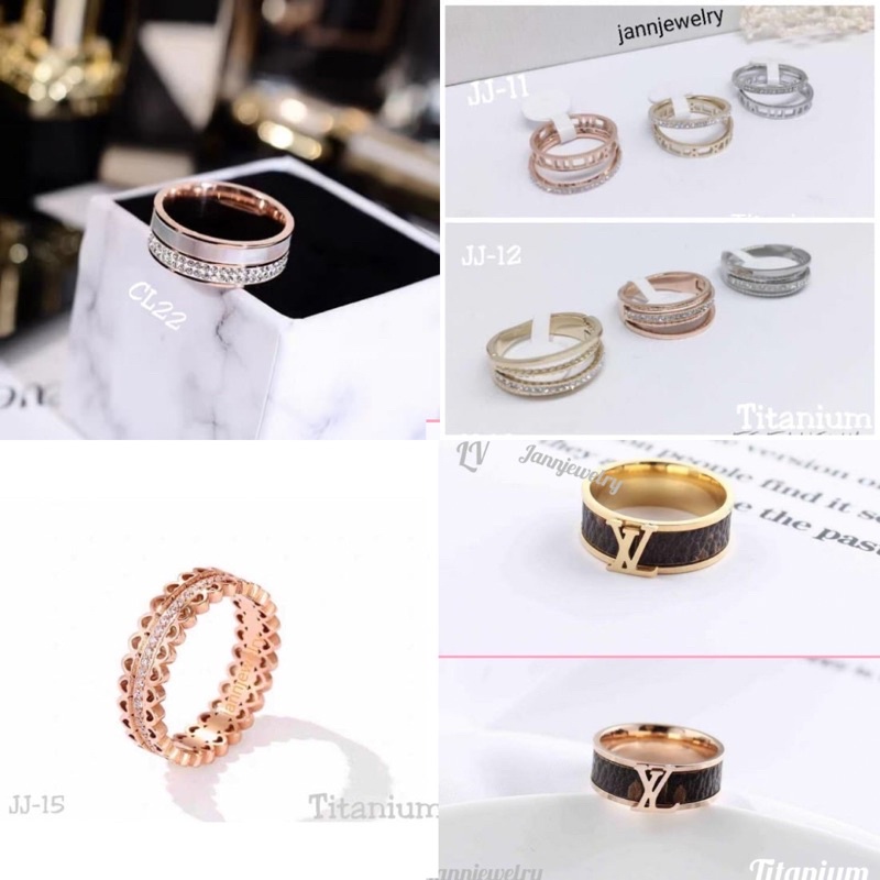 [PAKET RESELLER] Cincin Titanium Anti Karatan &amp; Hitam 12Pcs [Random]