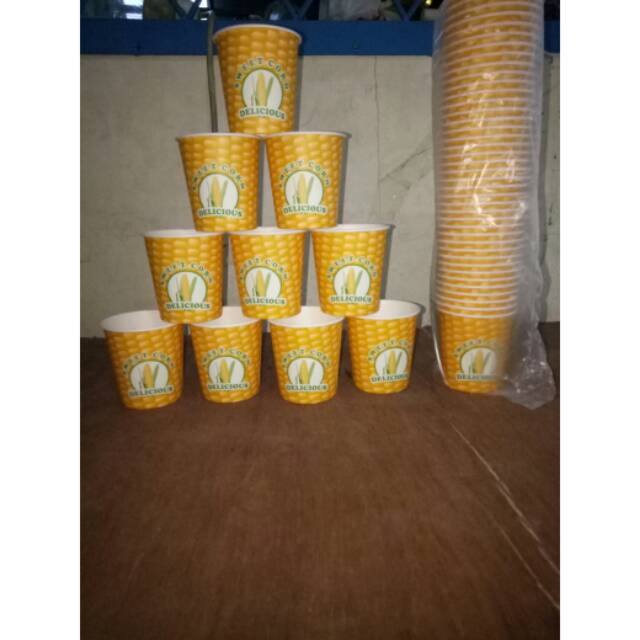 Papercup 6,5Oz Jagung Jasuke Pop Sweet Corn / Gelas kertas 6.5 OZ