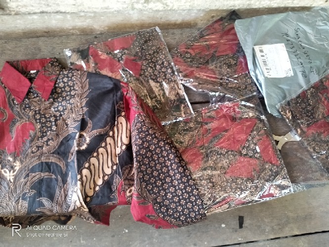 Kemeja Batik Pria Lengan Panjang Size M L Xl Xxl  Bswart Batik Hrb026 Kenongo Hem Panjang Padi