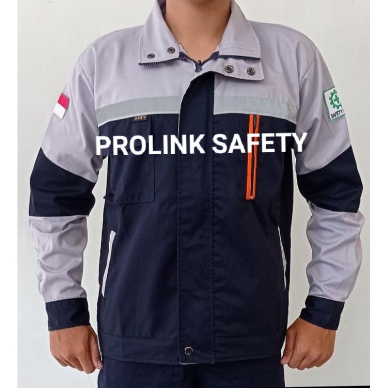 PREMIUM SERAGAM SAFETY SEMI JAKET NAVY CREM