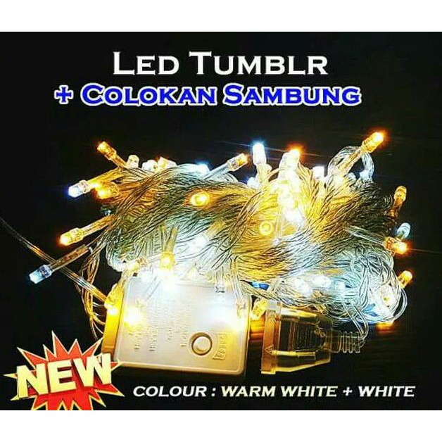 SRS NEW Lampu Hias LED Tumblr/Natal/Dekorasi/Twingkle light Warm White+White FREE COLOKAN - 10 Meter